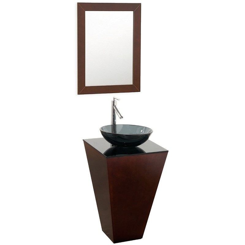 Wyndham Collection Esprit Bathroom Pedestal Vanity Set - Espresso w/ Smoke Glass Vessel Sink WSCS00420SESSGB15M20 2