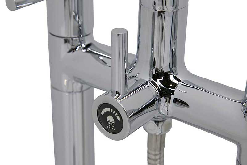 Anzzi Sol Series 3-Handle Freestanding Claw Foot Tub Faucet with Hand shower in Polished Chrome 6