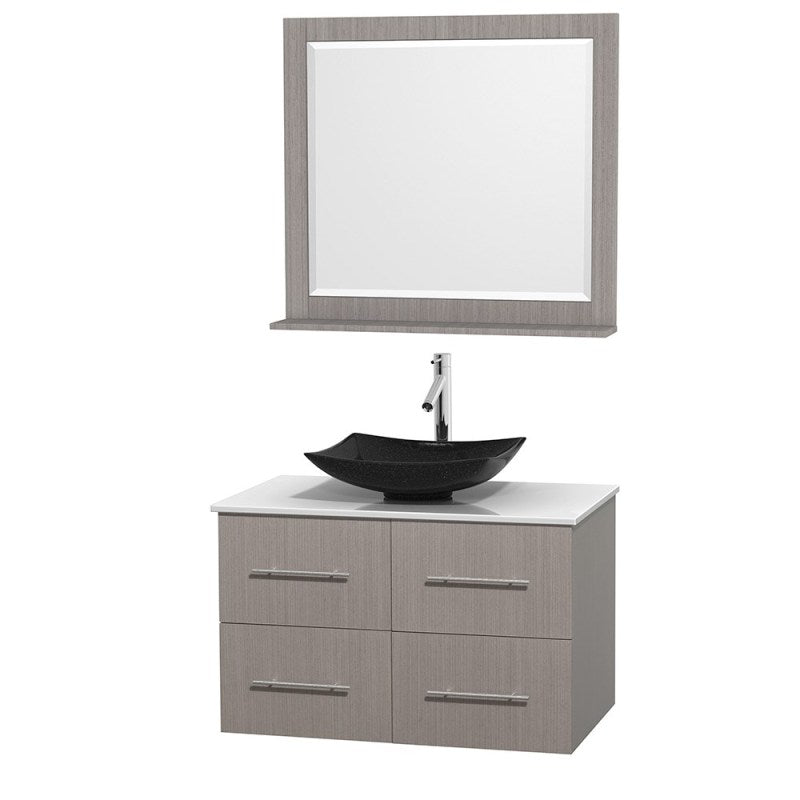 Wyndham Collection Centra 36" Single Bathroom Vanity Set for Vessel Sink - Gray Oak WC-WHE009-36-SGL-VAN-GRO