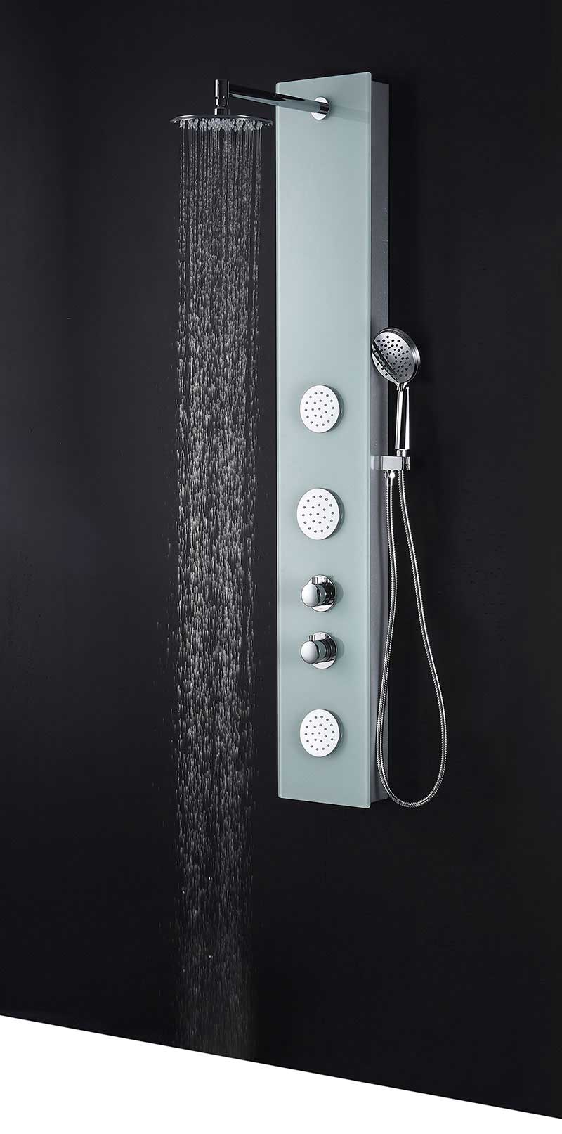 Anzzi MARE Series 60 in. Full Body Shower Panel System with Heavy Rain Shower and Spray Wand in White 6