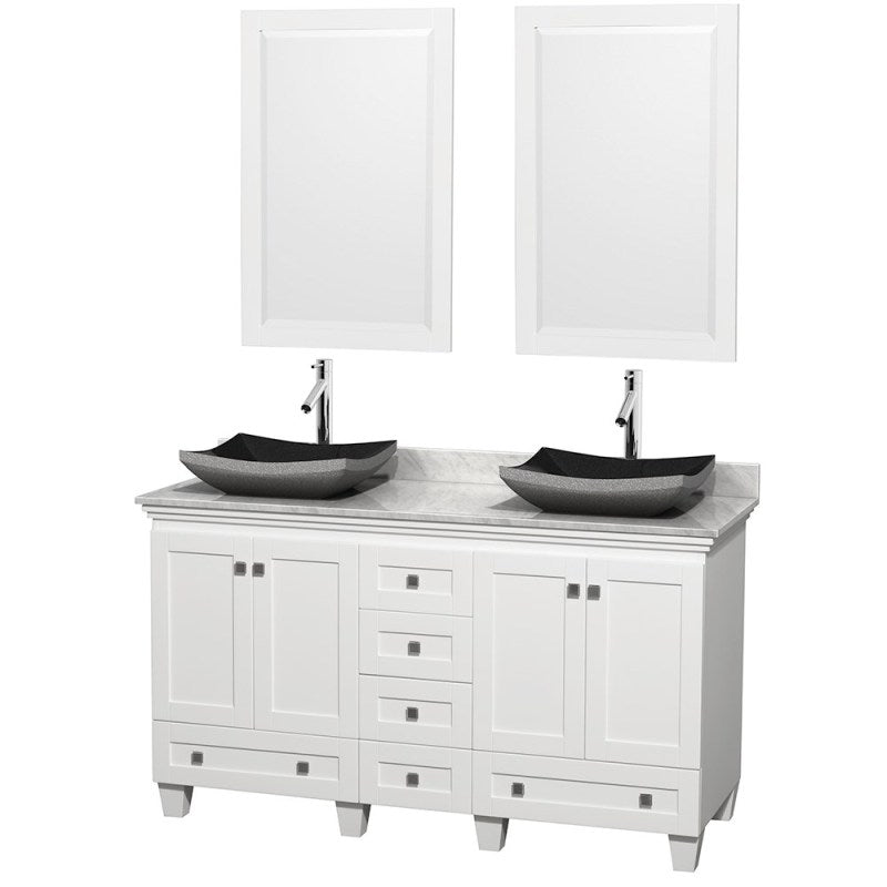 Wyndham Collection Acclaim 60" Double Bathroom Vanity for Vessel Sinks - White WC-CG8000-60-DBL-VAN-WHT 5