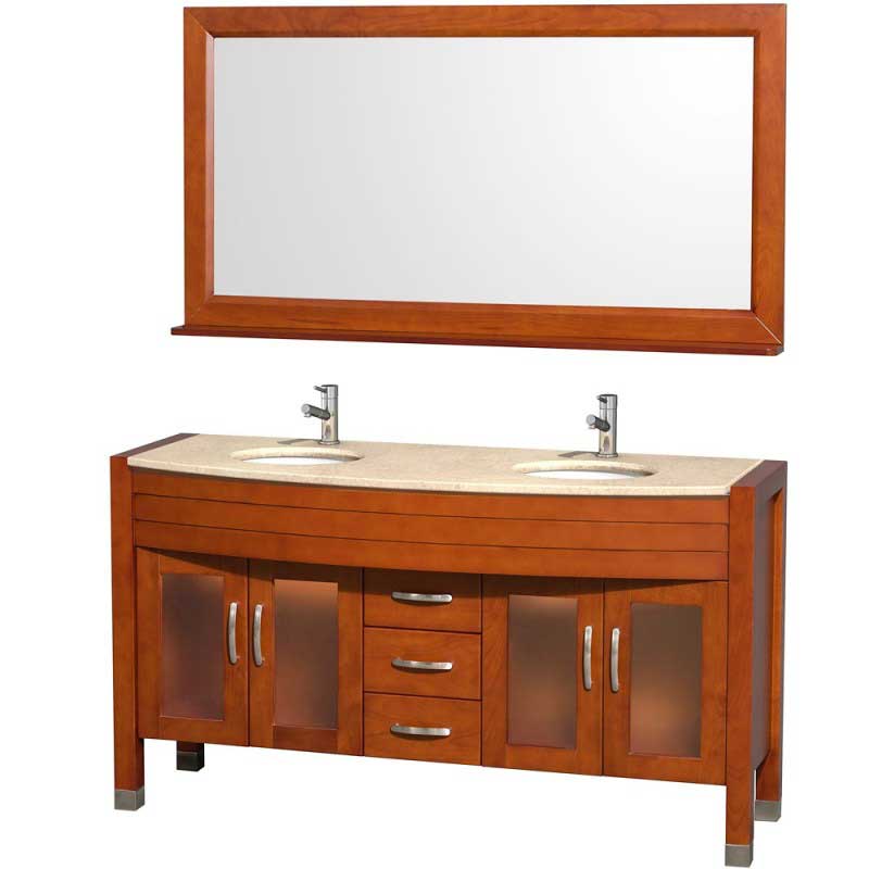 Wyndham Collection Daytona 60" Double Bathroom Vanity with Mirror - Cherry WC-A-W2200-60-CH 4