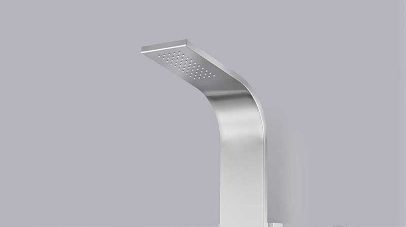Anzzi VISOR Series 60 in. Full Body Shower Panel System with Heavy Rain Shower and Spray Wand in Brushed Steel 13