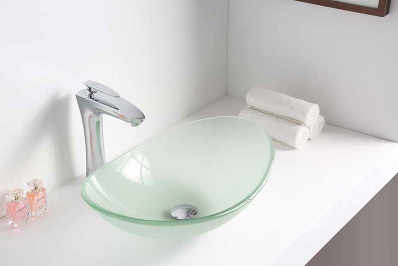 Anzzi Forza Series Deco-Glass Vessel Sink in Lustrous Frosted Finish 5