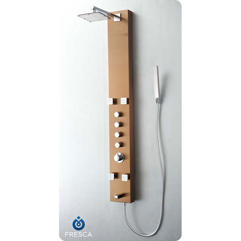 Fresca FSP8001BB Pavia Stainless Steel Thermostatic Shower Massage Panel - Brushed Bronze