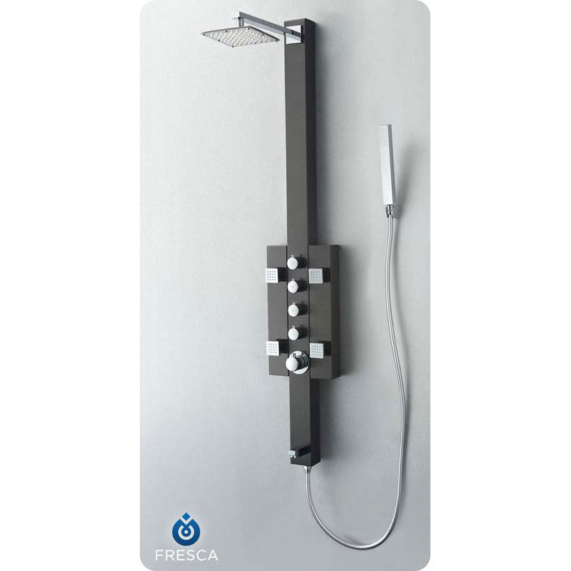 Fresca FSP8002BG Lecco Stainless Steel Thermostatic Shower Massage Panel - Brushed Gray