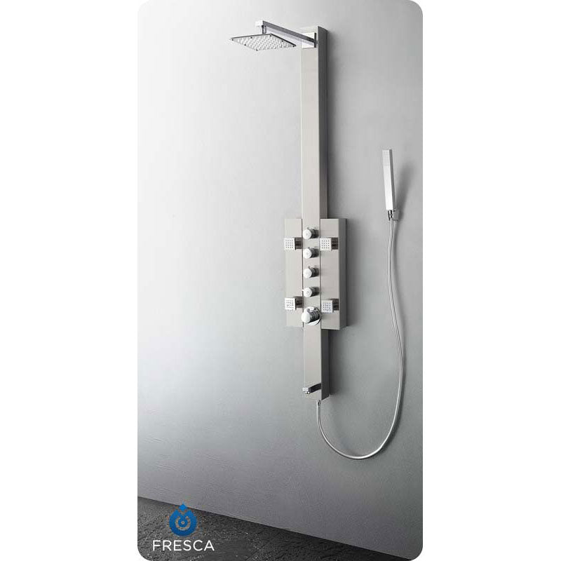 Fresca FSP8002BS Lecco Stainless Steel Thermostatic Shower Massage Panel - Brushed Silver