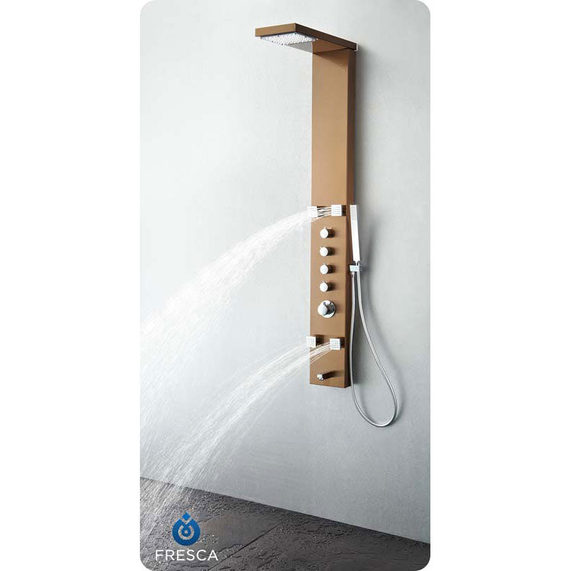 Fresca FSP8006BB Verona Stainless Steel Thermostatic Shower Massage Panel - Brushed Bronze