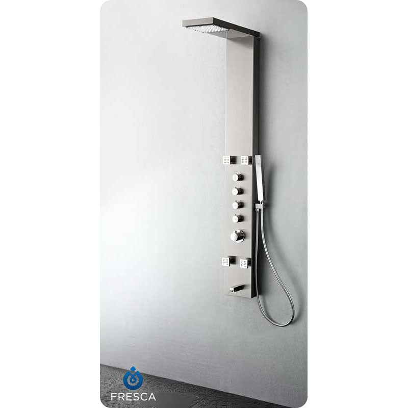 Fresca FSP8006BS Verona Stainless Steel Thermostatic Shower Massage Panel - Brushed Silver