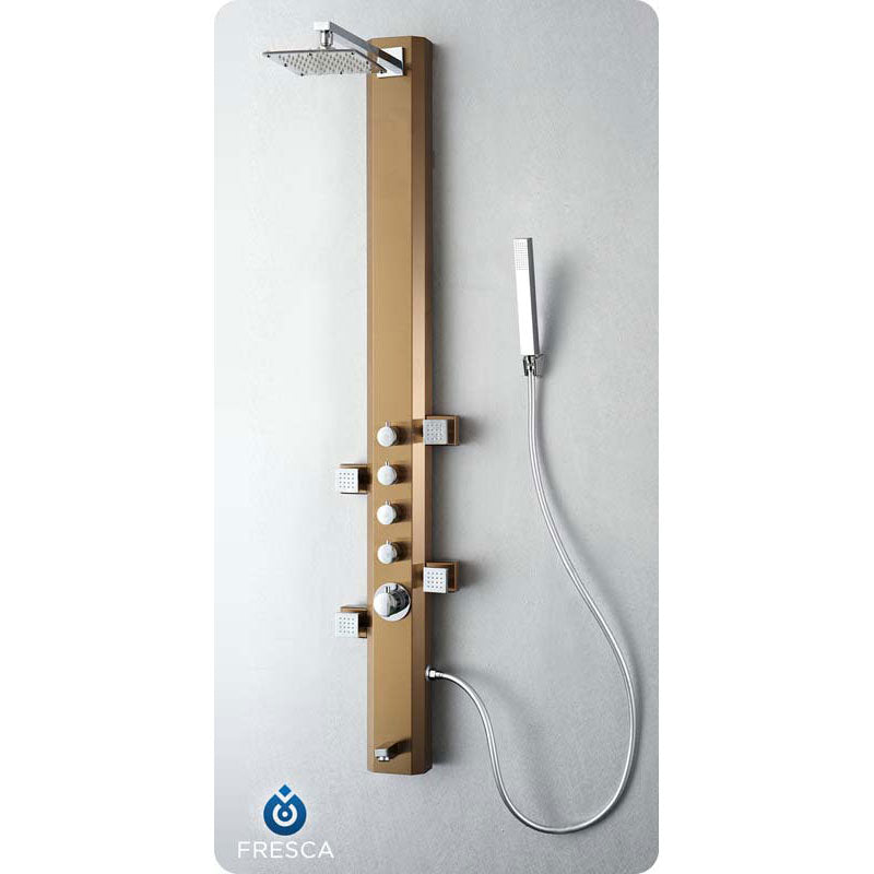 Fresca FSP8007BB Prato Stainless Steel Thermostatic Shower Massage Panel - Brushed Bronze