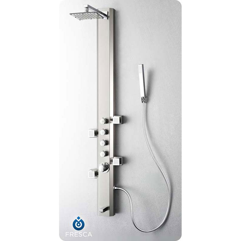 Fresca FSP8007BS Prato Stainless Steel Thermostatic Shower Massage Panel - Brushed Silver