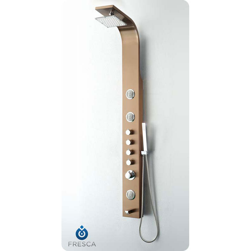 Fresca FSP8009BB Geona Stainless Steel Thermostatic Shower Massage Panel - Brushed Bronze