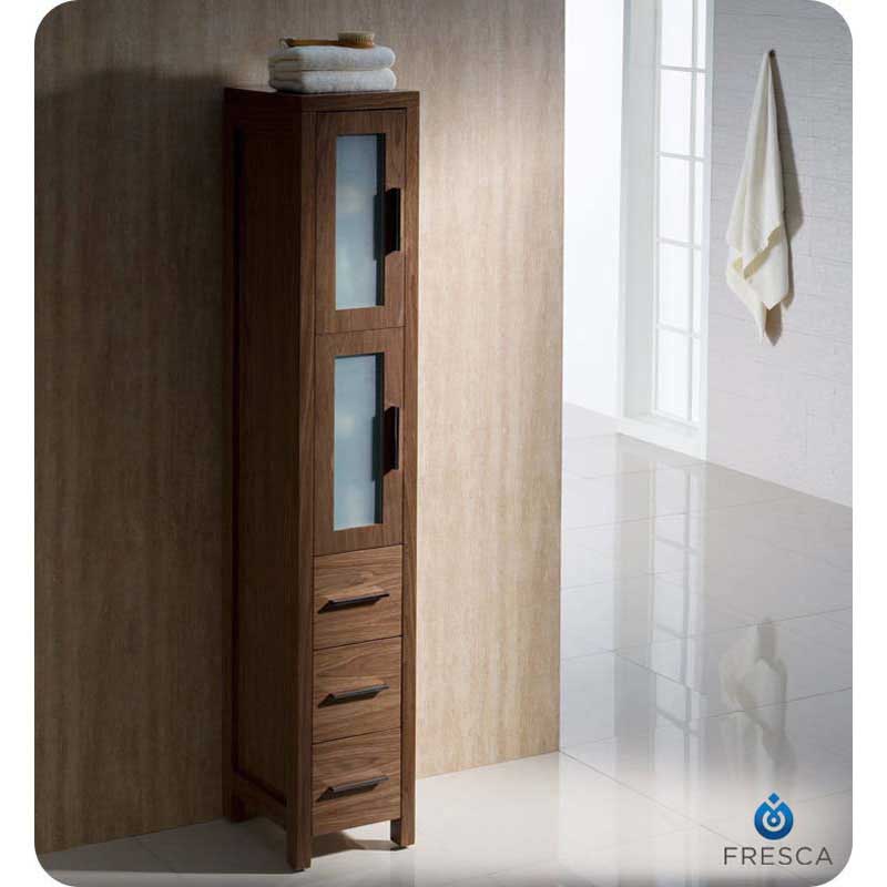 Fresca FST6260WB Torino Walnut Brown Tall Bathroom Linen Side Cabinet