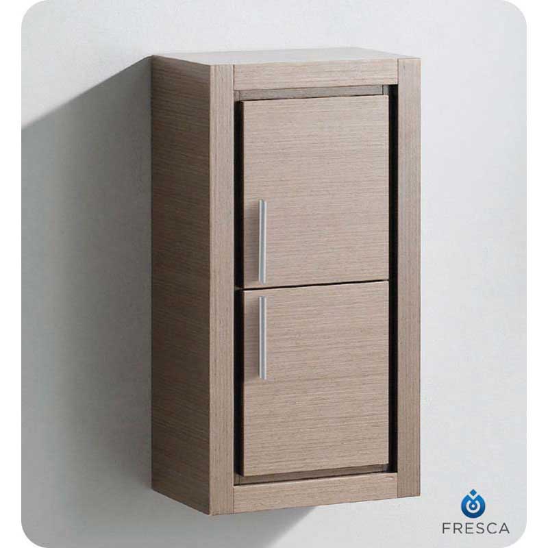 Fresca FST8140GO Gray Oak Bathroom Linen Side Cabinet with 2 Doors