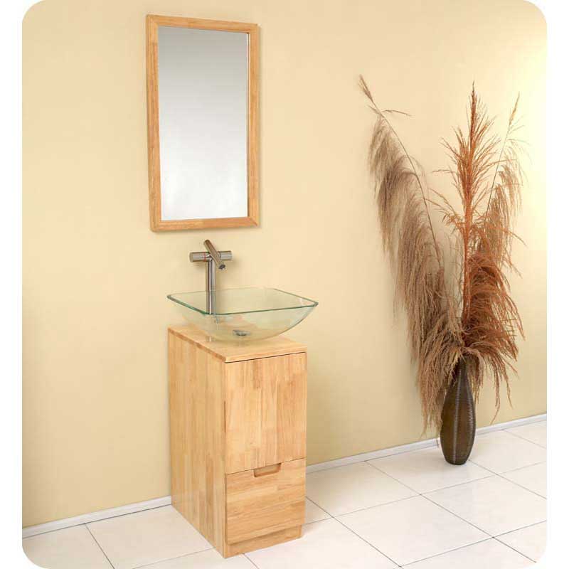 Fresca FVN6117NW Brilliante Natural Wood Modern Bathroom Vanity with Mirror