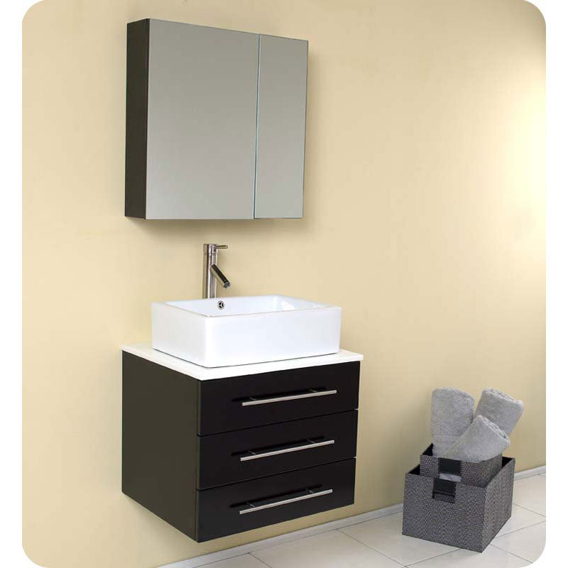 Fresca FVN6185ES Modella Espresso Modern Bathroom Vanity with Medicine Cabinet