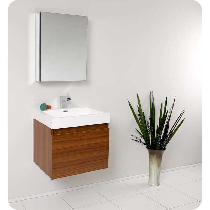 Fresca FVN8006TK Nano Teak Modern Bathroom Vanity with Medicine Cabinet