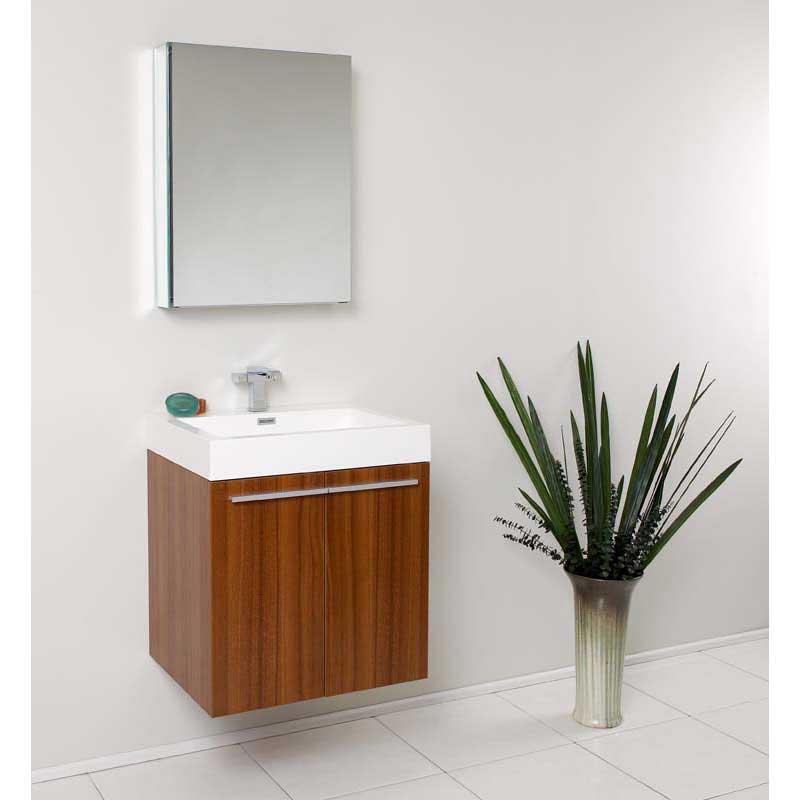 Fresca FVN8058TK Alto Teak Modern Bathroom Vanity with Medicine Cabinet