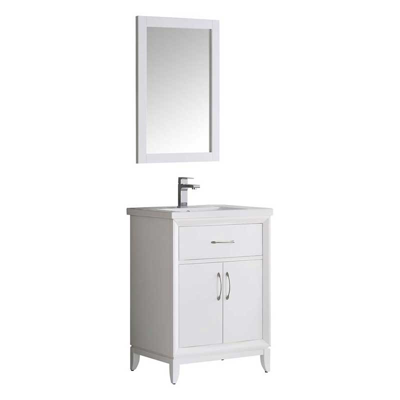 Fresca Cambridge 24" White Traditional Bathroom Vanity with Mirror