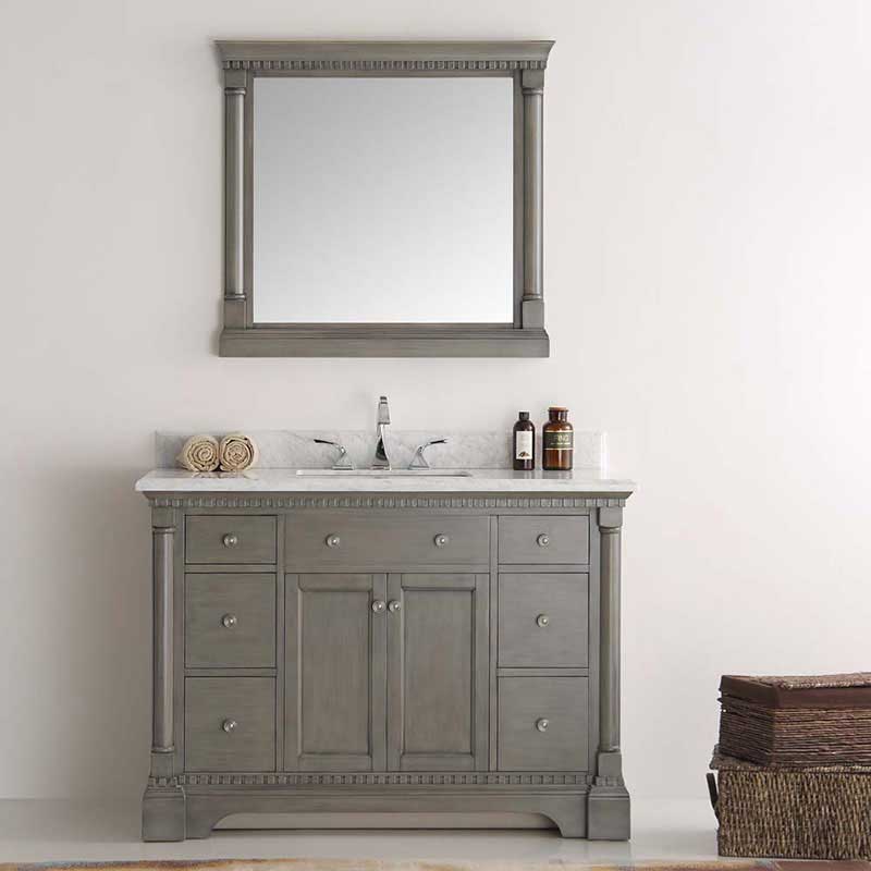Fresca Kingston 48" Antique Silver Traditional Bathroom Vanity with Mirror 3