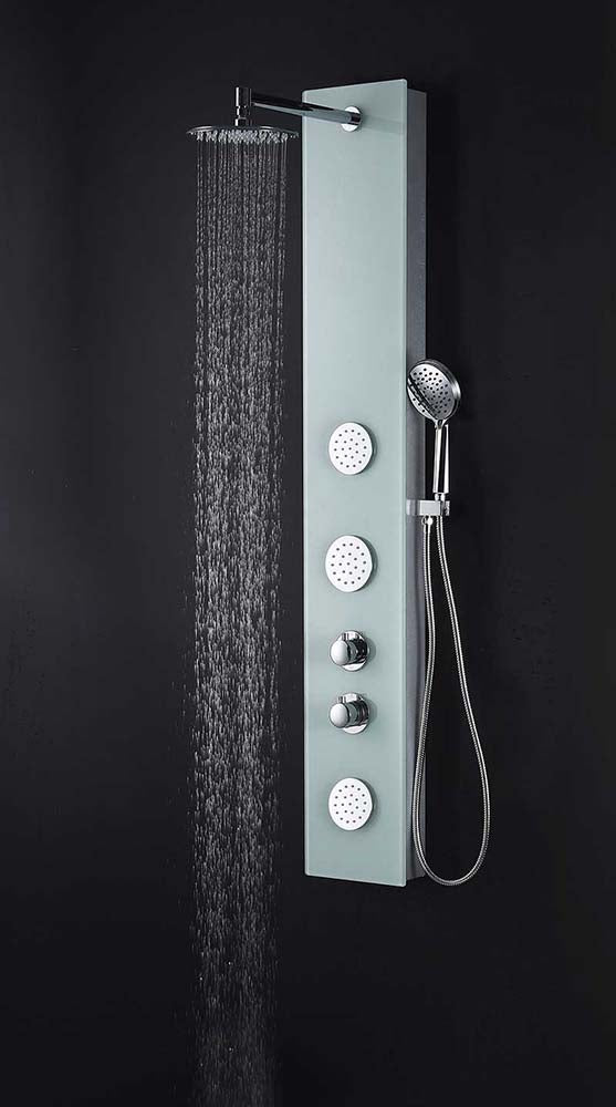 Anzzi Titan Series 60 in. Full Body Shower Panel System with Heavy Rain Shower and Spray Wand in White SP-AZ8096 7