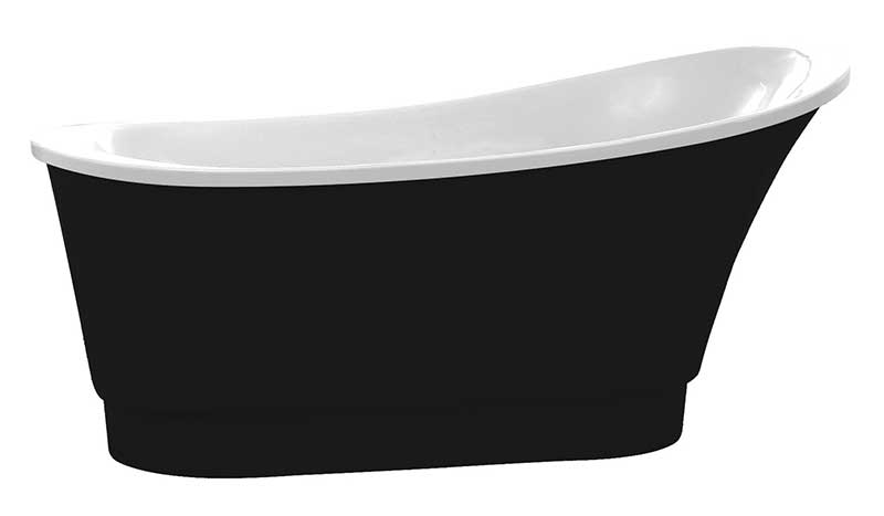 Anzzi Prima 67 in. Acrylic Flatbottom Non-Whirlpool Bathtub in Black FT-AZ095BK