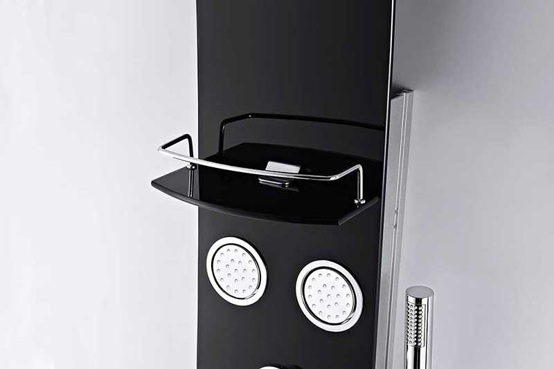 Anzzi LLANO Series 56 in. Full Body Shower Panel System with Heavy Rain Shower and Spray Wand in Black 4
