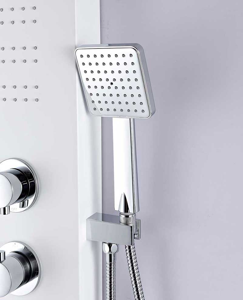 Anzzi ARENA Series 60 in. Full Body Shower Panel System with Heavy Rain Shower and Spray Wand in White 4