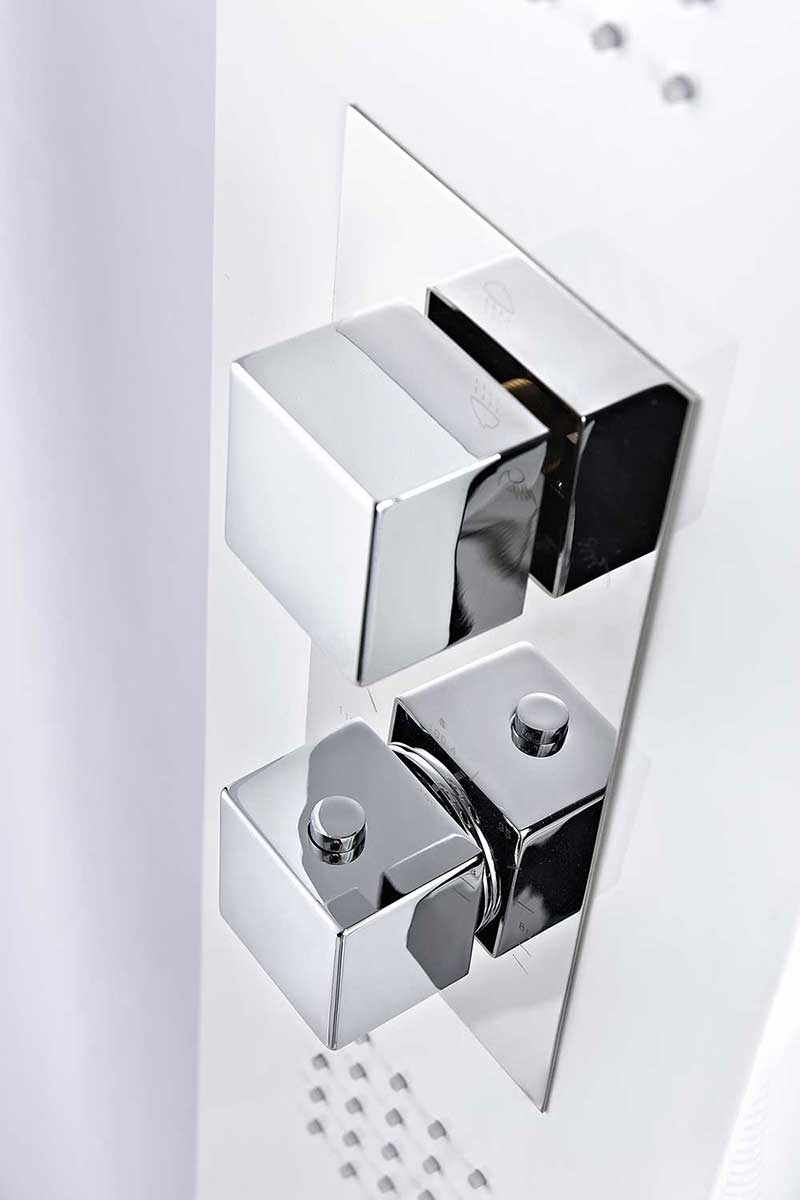Anzzi VEGA Series 56 in. Full Body Shower Panel System with Heavy Rain Shower and Spray Wand in White 4