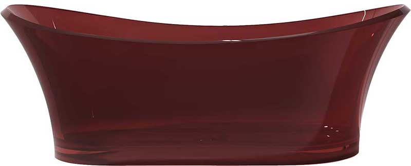 Anzzi Azul 5.8 ft. Man-Made Stone Freestanding Non-Whirlpool Bathtub in Deep Red and Sens Series Faucet in Chrome 3
