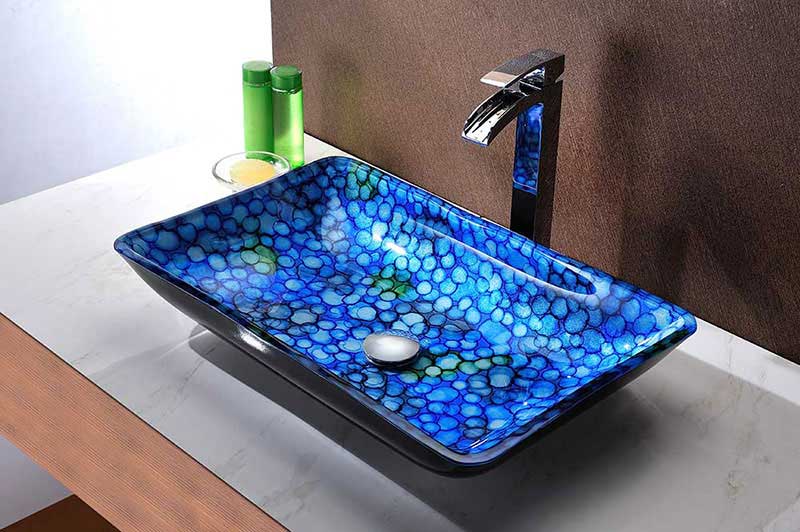 Anzzi Assai Series Deco-Glass Vessel Sink in Lustrous Blue 5