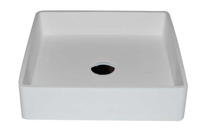 Anzzi Passage One Piece Man Made Stone Vessel Sink in Matte White with Harmony Faucet in Chrome 2