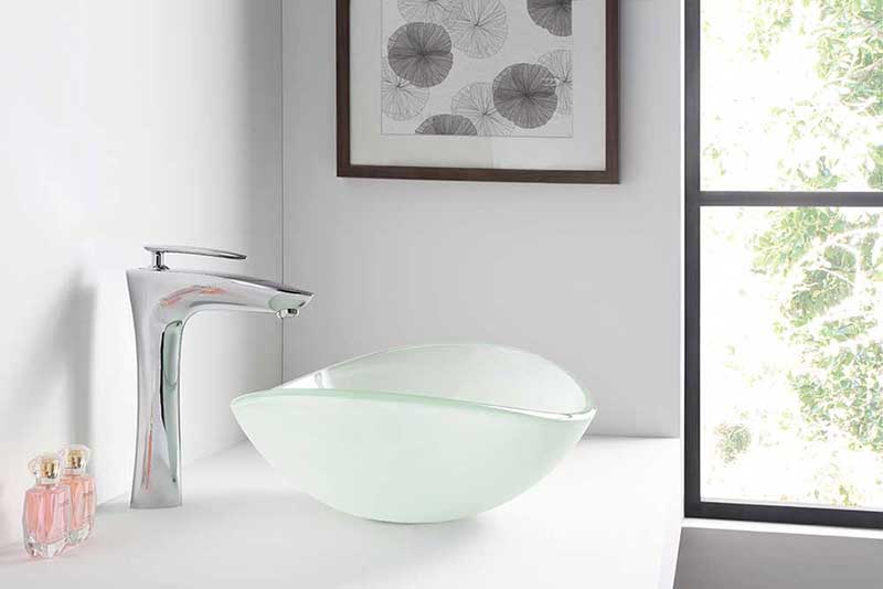 Anzzi Forza Series Deco-Glass Vessel Sink in Lustrous Frosted Finish 7