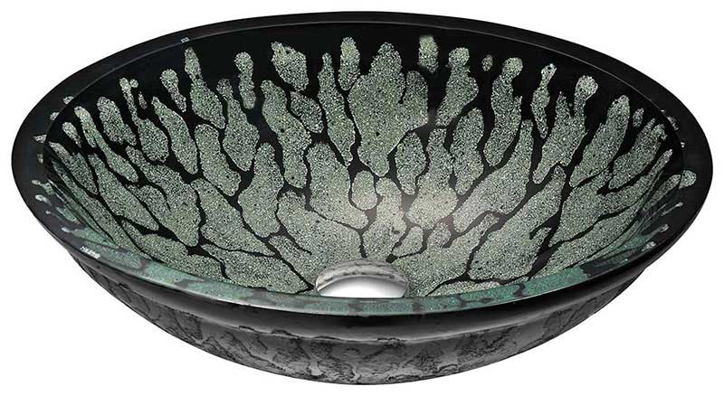 Anzzi Bravo Series Deco-Glass Vessel Sink in Lustrous Black with Harmony Faucet in Brushed Nickel 2