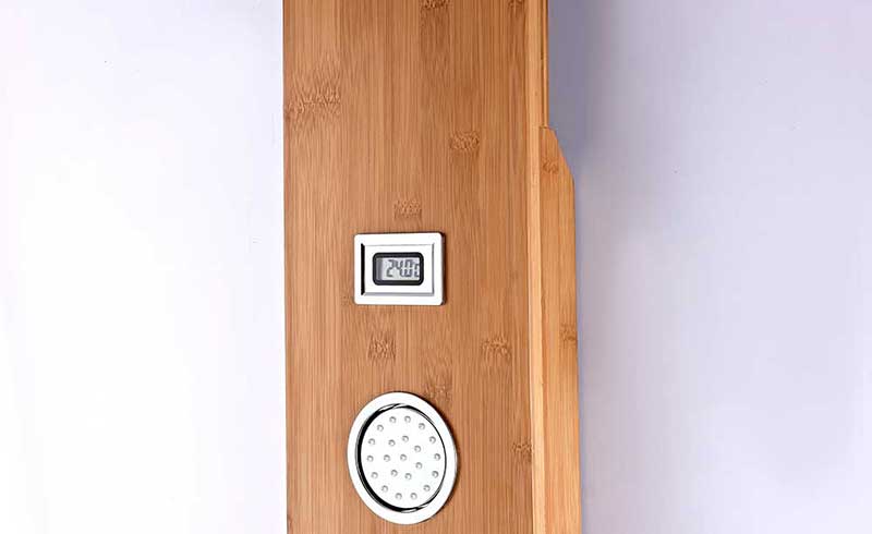Anzzi CRANE Series 60 in. Full Body Shower Panel System with Heavy Rain Shower and Spray Wand in Natural Bamboo 3