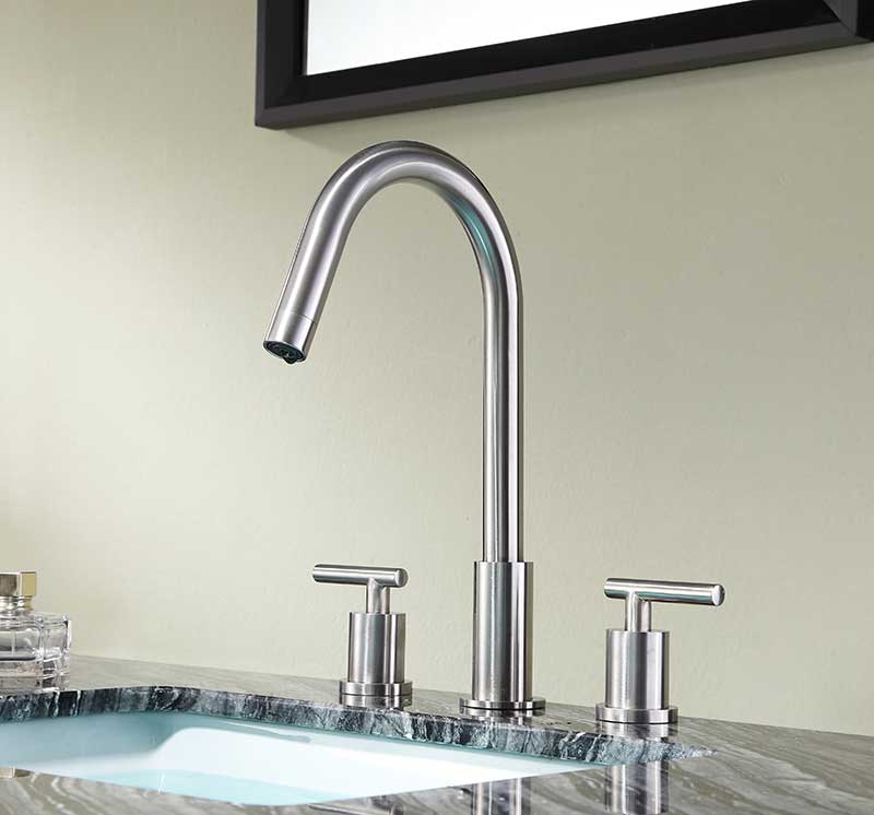 Anzzi Spartan 8 in. Widespread 2-Handle Bathroom Faucet in Brushed Nickel L-AZ191BN 3