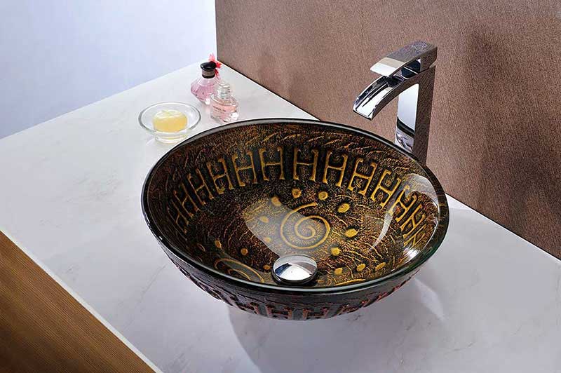 Anzzi Opus Series Deco-Glass Vessel Sink in Lustrous Brown 7
