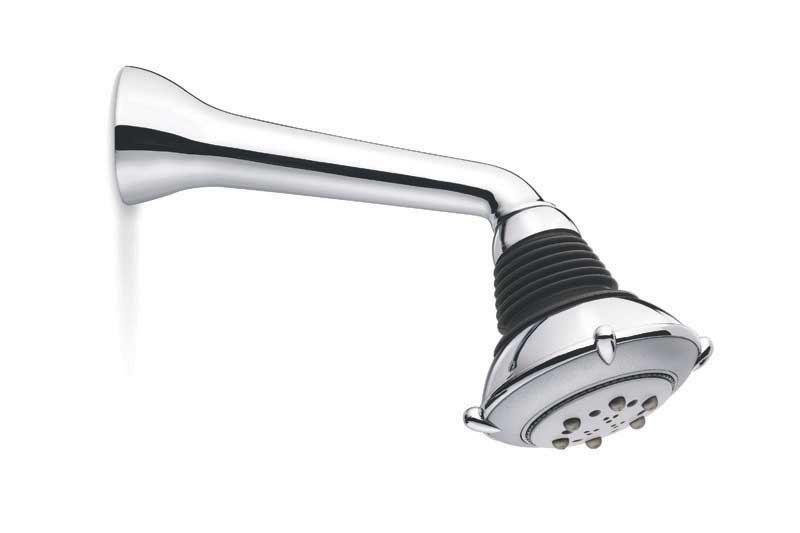 Jewel Faucets Adjustable Spray Anti-Lime Shower Head with Cast Brass Shower Arm, Designer Finish H10100-X