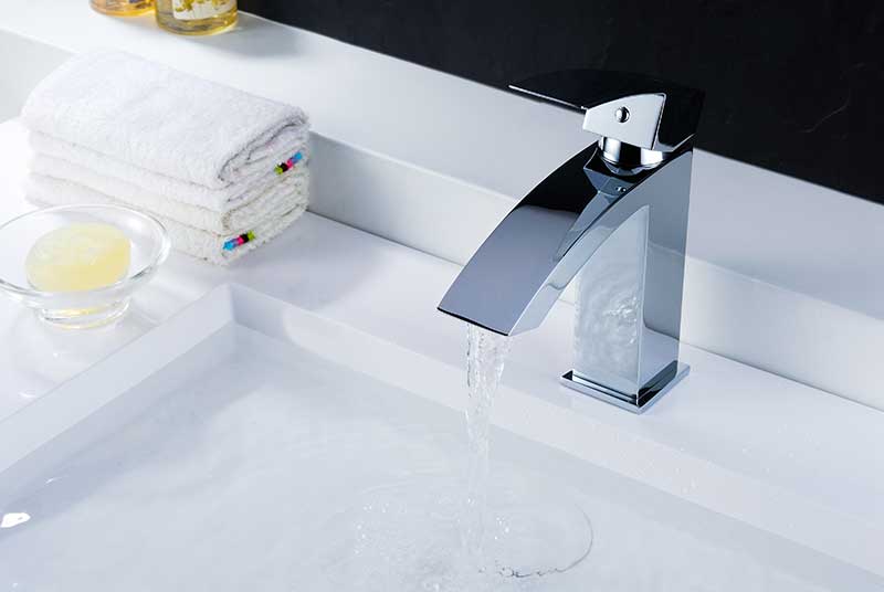 Anzzi Revere Series Single Hole Single-Handle Low-Arc Bathroom Faucet in Polished Chrome L-AZ037 2