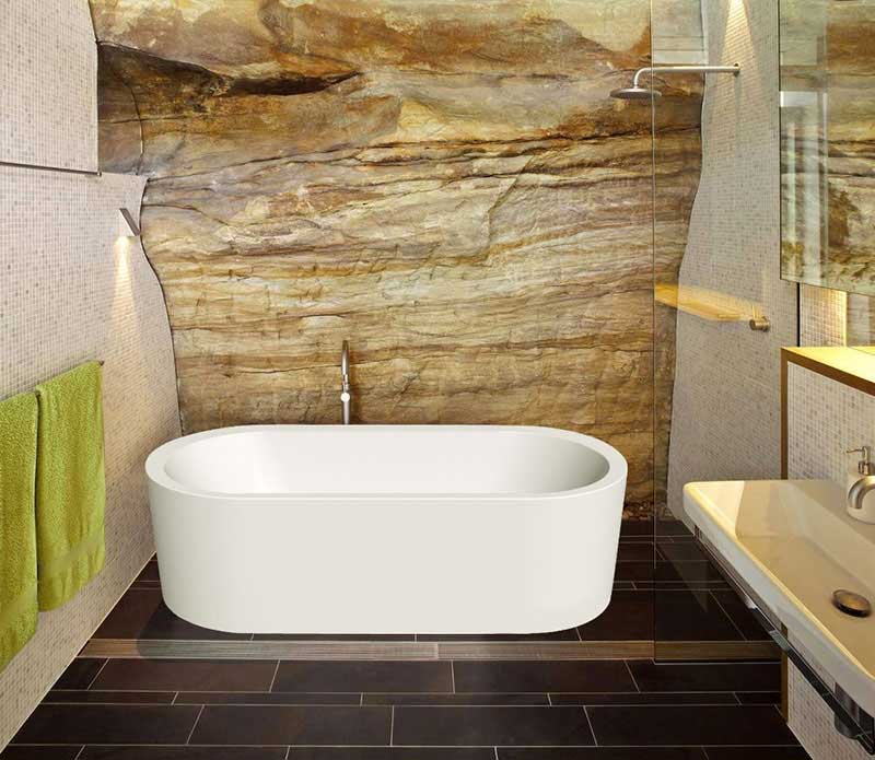 Aquatica Harmony Duo-Wht Freestanding Lucite® with Microban® Acrylic Bathtub - White