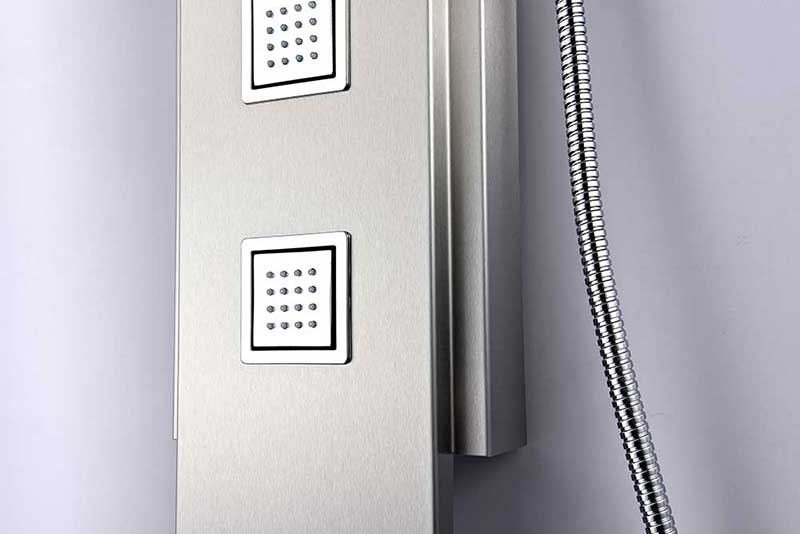 Anzzi VISOR Series 60 in. Full Body Shower Panel System with Heavy Rain Shower and Spray Wand in Brushed Steel 2