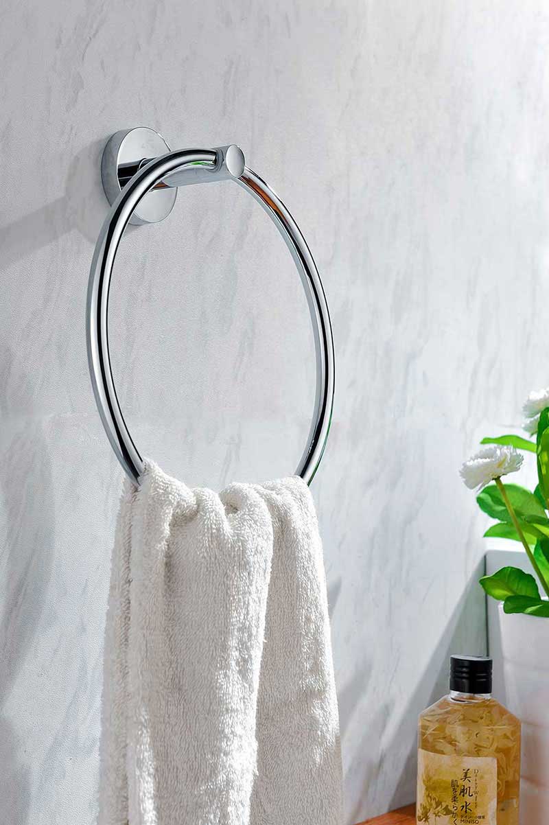Anzzi Caster Series Towel Ring in Polished Chrome 2