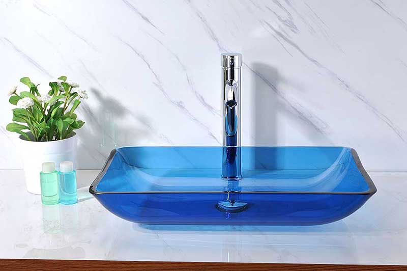Anzzi Harmony Series Deco-Glass Vessel Sink in Cloud Blue 2