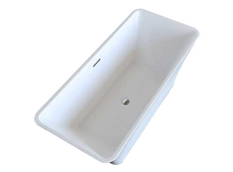 Anzzi Arden 66.5 in. One Piece Acrylic Freestanding Bathtub in Glossy White