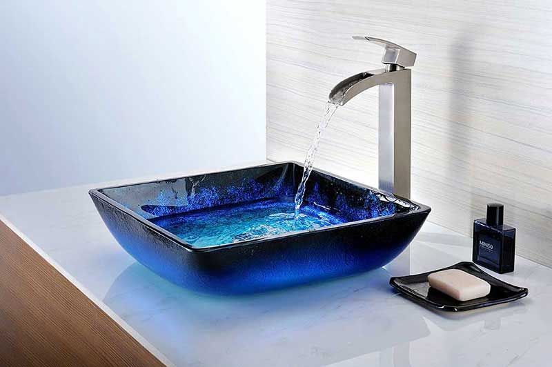 Anzzi Viace Series Deco-Glass Vessel Sink in Blazing Blue 6