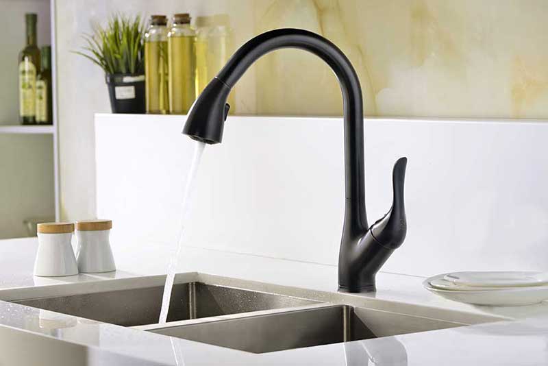 Anzzi Accent Series Single Handle Pull Down Kitchen Faucet in Oil Rubbed Bronze 4