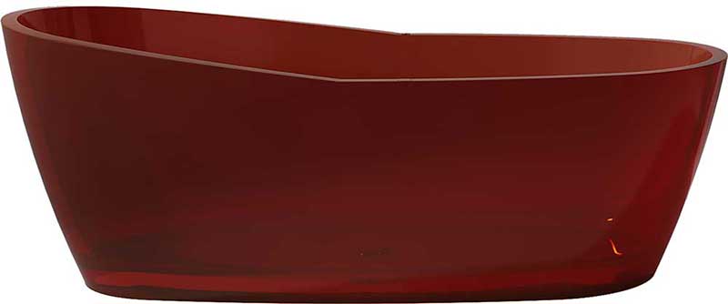 Anzzi Ember 5.4 ft. Man-Made Stone Freestanding Non-Whirlpool Bathtub in Deep Red and Kros Series Faucet in Chrome 3