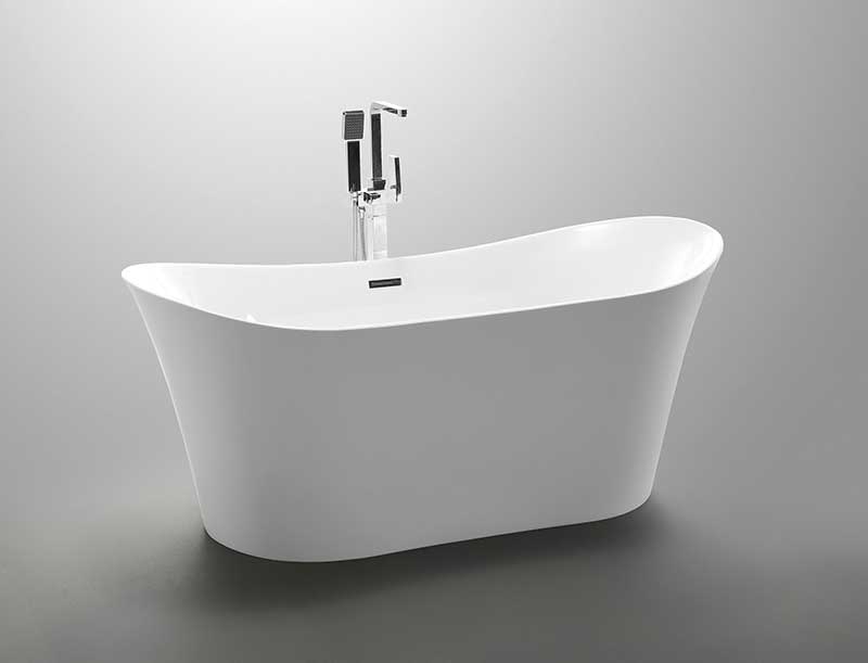 Anzzi Eft Series 5.58 ft. Freestanding Bathtub in White FT-AZ096 5