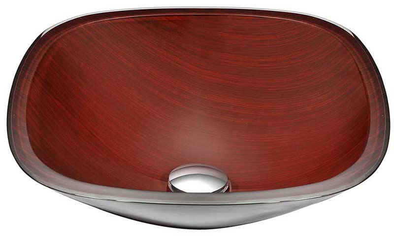 Anzzi Cansa Series Deco-Glass Vessel Sink in Rich Timber with Fann Faucet in Brushed Nickel 2