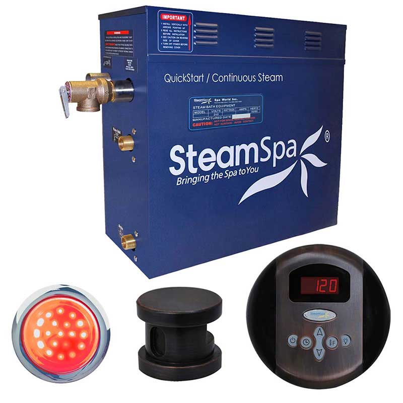 SteamSpa Indulgence 4.5 KW QuickStart Acu-Steam Bath Generator Package in Oil Rubbed Bronze